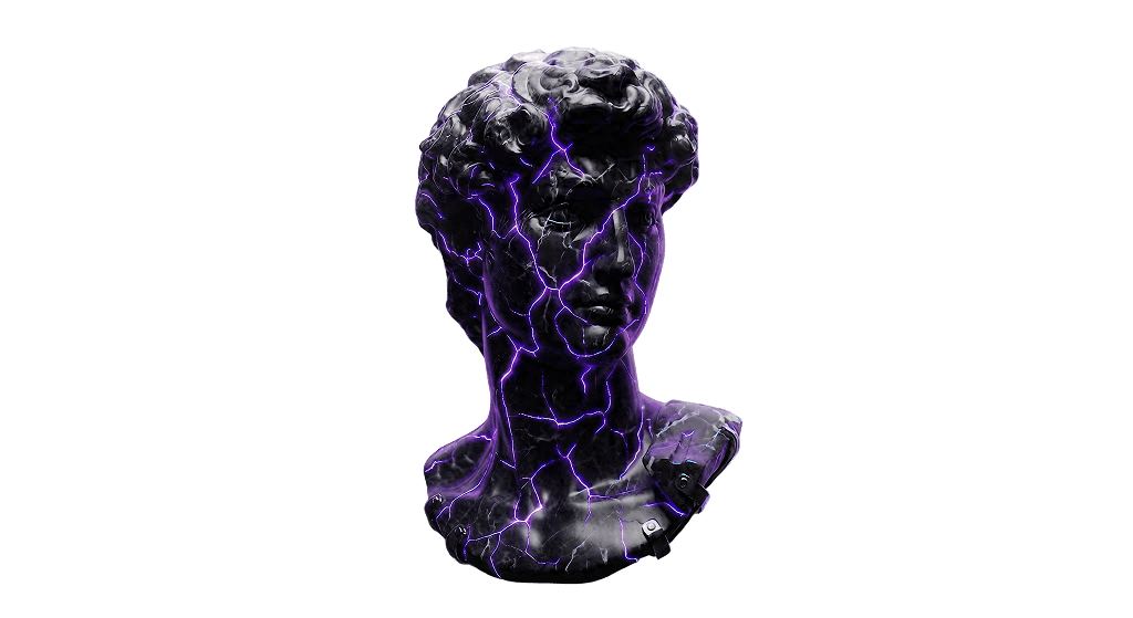Buste sculptural aux veines violettes, signature visuelle d'AltisWeb
